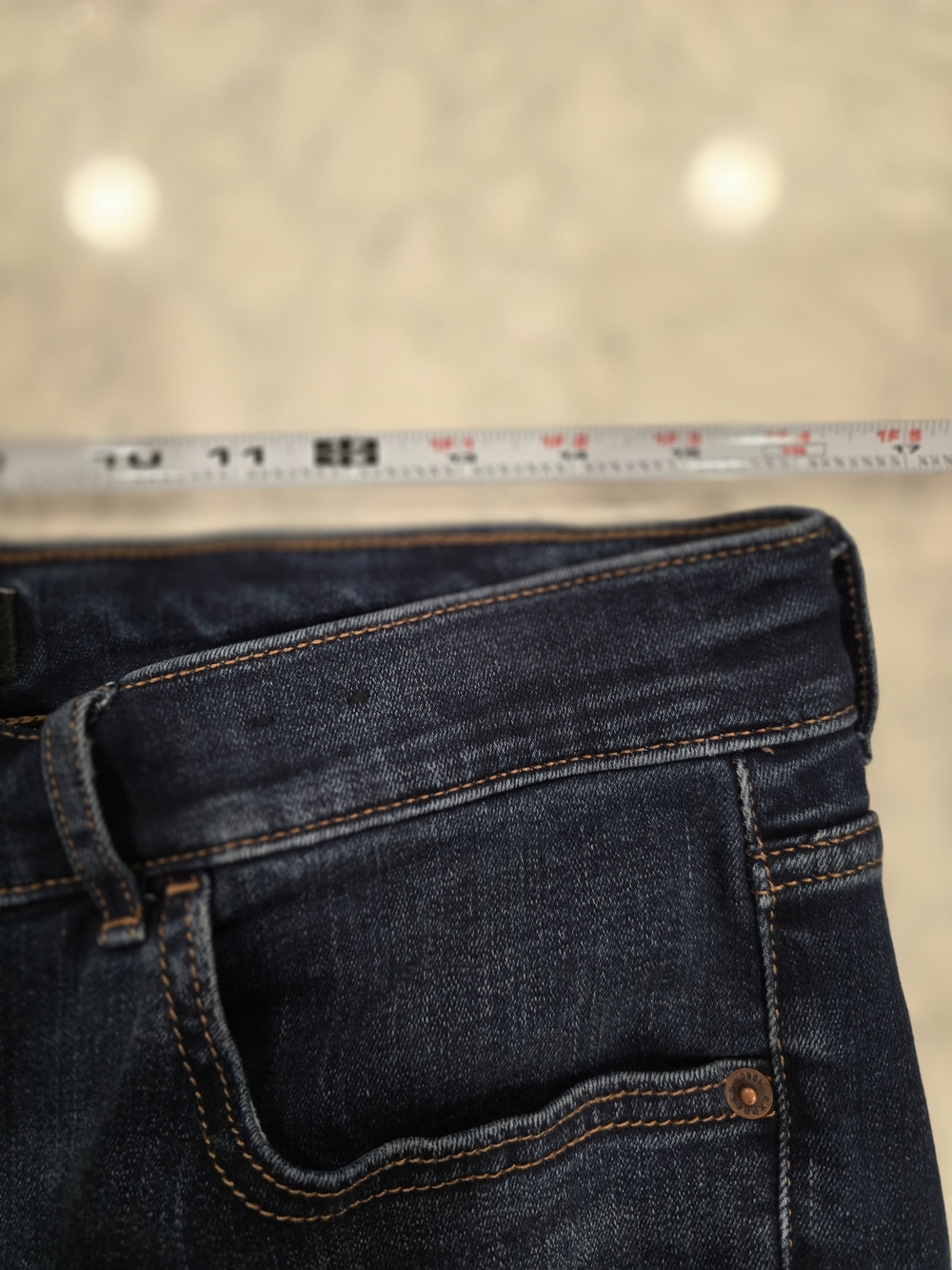 Express Women's Skinny Jeans in Indigo with Contrast Stitching